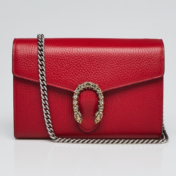Gucci Handbags - Gucci Pebbled Leather Dionysus Wallet on Chain Bag